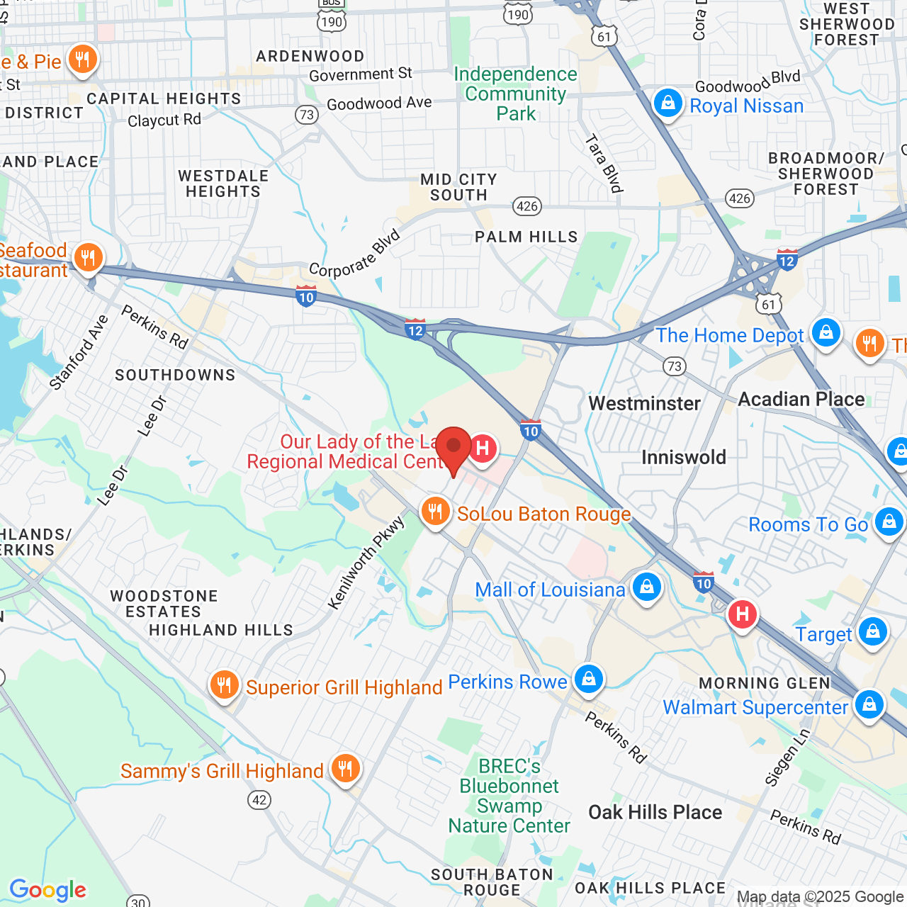 Google map image of our location in 5233 Dijon Drive Baton Rouge, LA